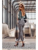 High waisted push up denim trousers, dark gray 60200 - Online store - Boutique